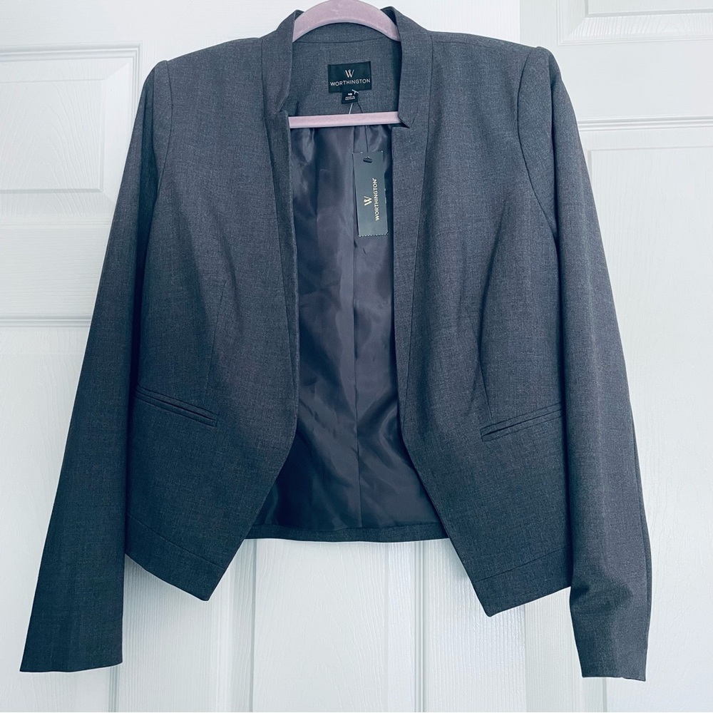 Worthington Admiral Grey Heather women’s blazer  size  10